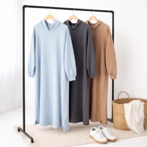 Premium Cotton Comfort Long Hoodie Dress