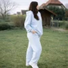 Женский костюм oversize (длинное худи или укороченное худи + брюки)